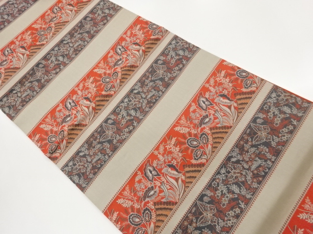 JAPANESE FUKURO OBI / WOVEN FLORAL PLANTS